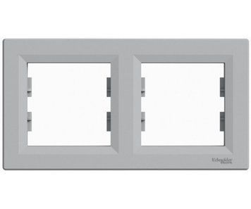 Рамка 2-місна горизонтальна Asfora алюміній EPH5800261 Schneider Electric 231075 фото