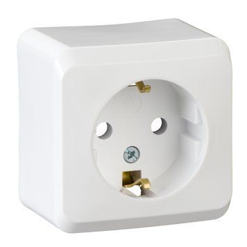 Розетка накладна з/з Prima біла WDE001080 Schneider Electric 231258 фото
