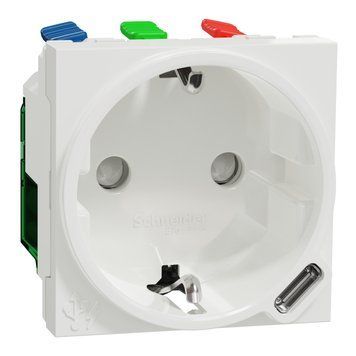 Unica New Сил.роз + USB-С 10,5Вт 2М Unica New білий NU301718 Schneider Electric 232486 фото