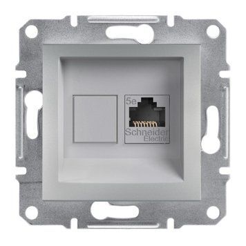 Розетка комп. RJ45 кат. 5e 125 МГц неекранована Asfora алюміній EPH4300161 Schneider Electric 231073 фото