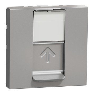 Розетка комп'терна RJ45 одинарна кат.5 UTP 2 модулі Unica New алюміній NU341130 Schneider Electric 232268 фото