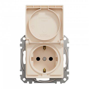 Розетка з/заз з з/шт та кришкою Sedna Design бежевий SDD112024 Schneider Electric 231427 фото