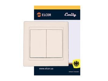 Вимикач 2-й Emily крем ELCOR РОЗПРОДАЖ СЕРІЇ 211503 фото