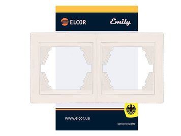 Рамка 2-місна горизонтальна Emily крем ELCOR РОЗПРОДАЖ СЕРІЇ 211529 фото
