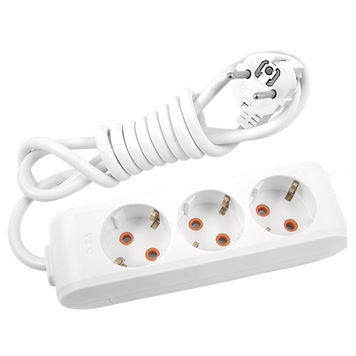 Подовжувач з/з 3 гнізда 3 метри (Білий) Multi-Let VI-KO 221332 фото