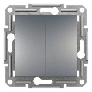 Вимикач 2-й Asfora сталь EPH0300162 Schneider Electric 231053 фото