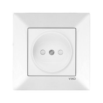 Розетка без з/к зі шторками штепсельна Meridian Біла VIKO 221467 фото