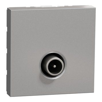 Розетка TV одинарна 2 модулі Unica New алюміній NU346230 Schneider Electric 232339 фото