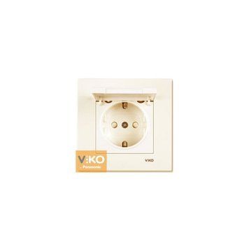 Розетка з з/к з кришкою Karre Крем VIKO 221126 фото