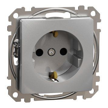 Розетка з/заз з з/шт Sedna Design алюміній SDD113022 Schneider Electric 231492 фото