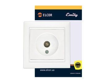 Розетка TV Emily білий ELCOR РОЗПРОДАЖ СЕРІЇ 211524 фото