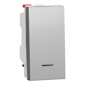 Перемикач 1-кл. з нейтр 10А 1 модуль Unica New алюміній NU310330S Schneider Electric 232200 фото