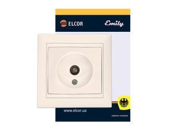 Розетка TV Emily крем ELCOR РОЗПРОДАЖ СЕРІЇ 211525 фото