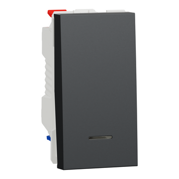 Перемикач 1-кл. з нейтр 10А 1 модуль Unica New антрацит NU310354S Schneider Electric 232203 фото