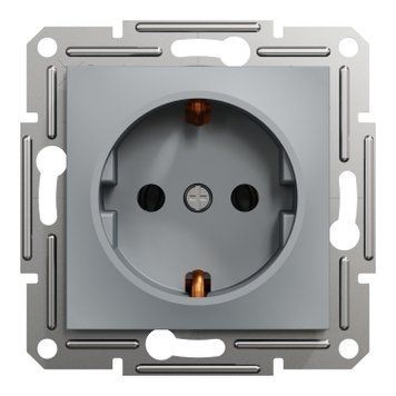 Розетка з з/к Asfora сталь EPH2900162 Schneider Electric 231056 фото