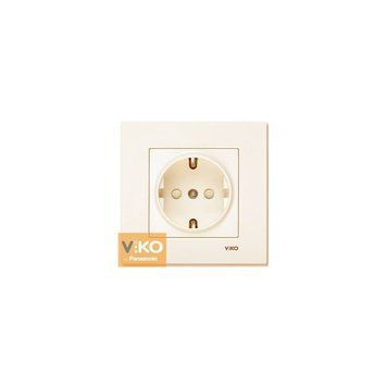 Розетка з з/к зі шторками Karre Крем VIKO 221127 фото