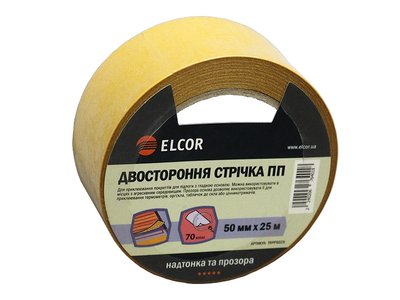 Двухсторонняя лента ELCOR TRPP5025 50мм*25м на полипропиленовой основе 40206764 фото