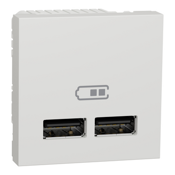 Розетка USB подвійна 2.1А 2 модулі Unica New білий NU341818 Schneider Electric 232292 фото