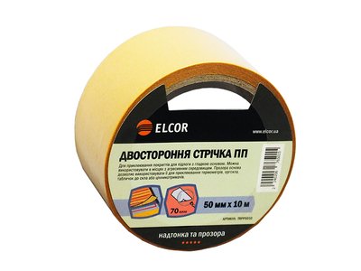 Двухсторонняя лента ELCOR TEFB5010 50мм*10м на тканевой основе 40206773 фото