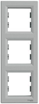 Рамка 3-місна вертикальна Asfora алюміній EPH5810361 Schneider Electric 231148 фото