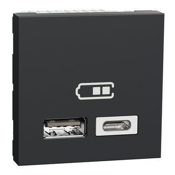 Подвійна USB розетка A+C Unica New антрацит NU301854 Schneider Electric 232167 фото
