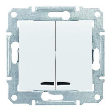 Вимикач 2-й з підсвіткою Sedna Design білий SDD111105L Schneider Electric 231410 фото