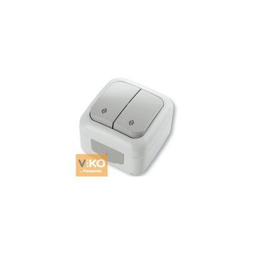 Вимикач 2кл. прохідний зовнішній Palmiye Антрацит VIKO 221249 фото