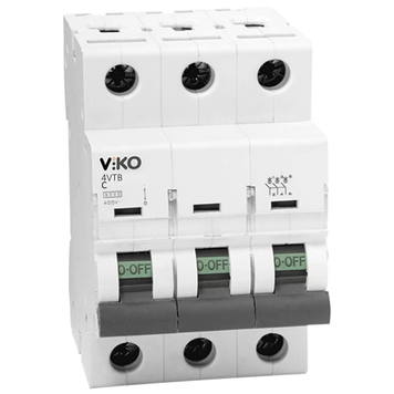 Автоматичний вимикач 3 пол. 10А 4,5кА 230/400V Тип C VIKO 331068 фото