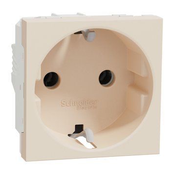 Розетка з з/з без шторок 16А гвинт зажим Unica New бежеий NU303644 Schneider Electric 232175 фото