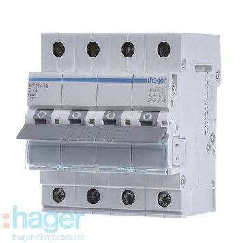 Автоматичний вимикач МСN432 С 4Р 32А Hager 311077 фото