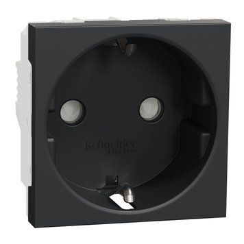Розетка з з/з з шторками 16А гвинт зажим Unica New антрацит NU303754 Schneider Electric 232183 фото