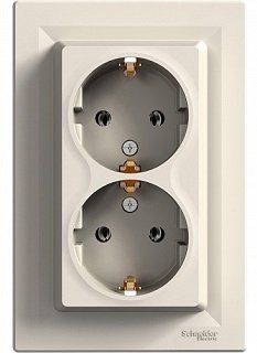 Розетка 2-а з/з Asfora крем EPH9900123 Schneider Electric 231025 фото