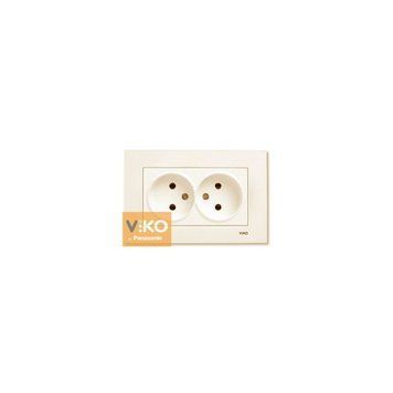 Розетка 2 без з/к Karre Крем VIKO 221128 фото