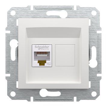 Розетка комп. RJ45 кат. 5e 125 МГц неекранована Asfora білий без рамки EPH4370121 Schneider Electric 231336 фото