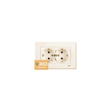 Розетка 2 з з/к Karre Крем VIKO 221129 фото