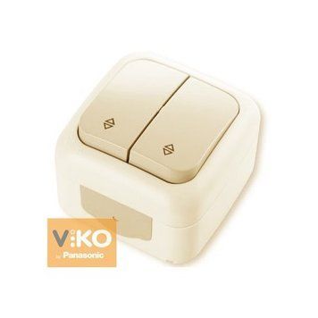 Вимикач 2кл. прохідний зовнішній Palmiye крем Viko 221229 фото