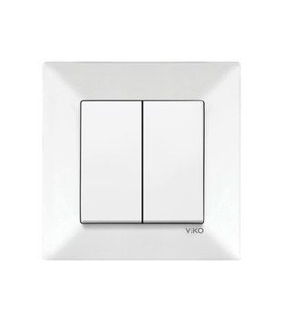 Вимикач 2 скр. VIKO Meridian білий 221402 фото