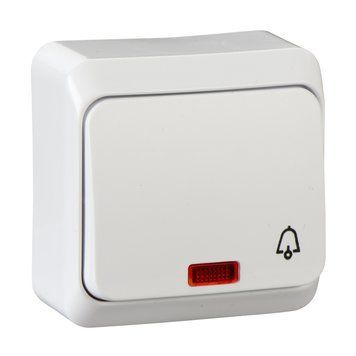 Кнопка з підсвіт. накладна Prima біла WDE001015 Schneider Electric 231255 фото
