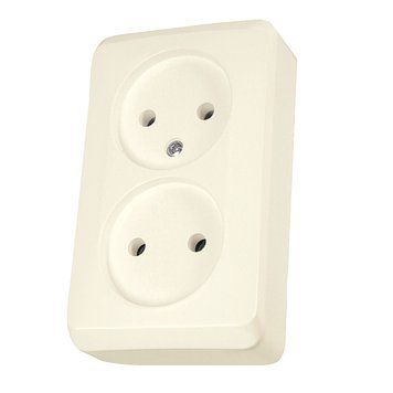 Розетка 2-на накладна б/з, б/шт.Prima крем WDE001140 Schneider Electric 231261 фото