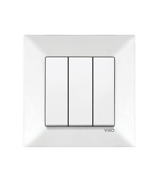 Вимикач 3 скр. VIKO Meridian білий 221415 фото