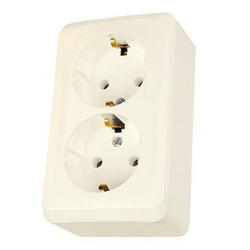 Розетка 2-на накладна з/з Prima крем WDE001148 Schneider Electric 231262 фото