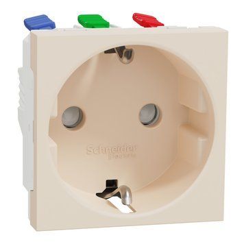 Розетка з з/з з шторками 16А самозаж. кл. Unica New бежевий NU305744 Schneider Electric 232188 фото