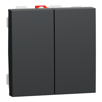 Перемикач 2-кл. 2 x сх.6 10А 2 модулі Unica New атрацит NU321354 Schneider Electric 232253 фото