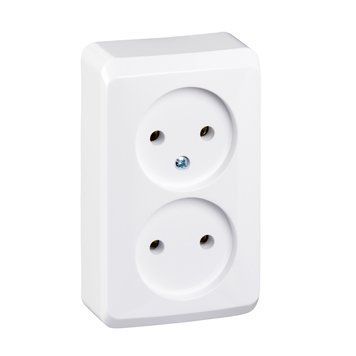 Розетка накладна 2-на б/з, б/шт. Prima біла WDE001040 Schneider Electric 231256 фото