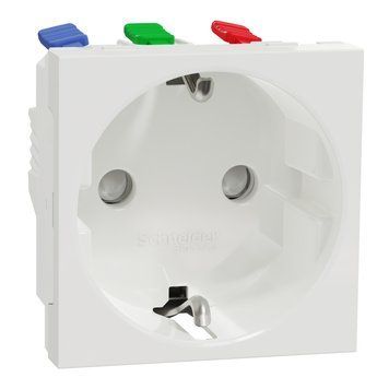 Розетка з з/з з шторками 16А самозаж. кл. Unica New білий NU305718 Schneider Electric 232186 фото