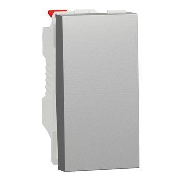 Вимикач 1-кл. кнопковий сх.1 10А 1 модуль Unica New алюміній NU310630 Schneider Electric 232211 фото