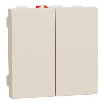 Перемикач 2-кл. 2 x сх.6 10А 2 модулі Unica New бежевий NU321344 Schneider Electric 232252 фото
