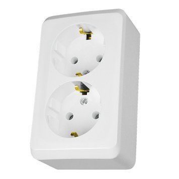 Розетка накладна 2-на з/з Prima біла WDE001048 Schneider Electric 231244 фото