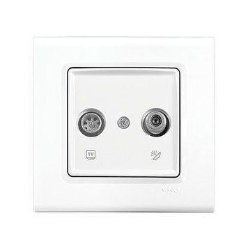 Розетка TV + SAT прохідна 11 DB Linnera біла VIKO 222025 фото