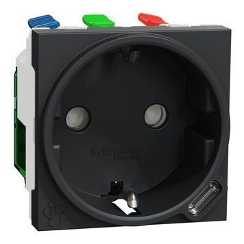 Unica New Сил.роз + USB-С 10,5Вт 2М Unica New антрацит NU301754 Schneider Electric 232489 фото